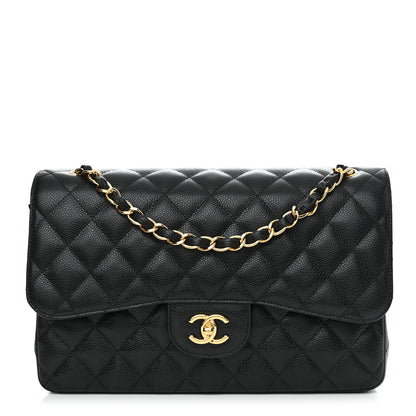 Chanel Caviar Quilted Jumbo Double Flap Black 1 of 11