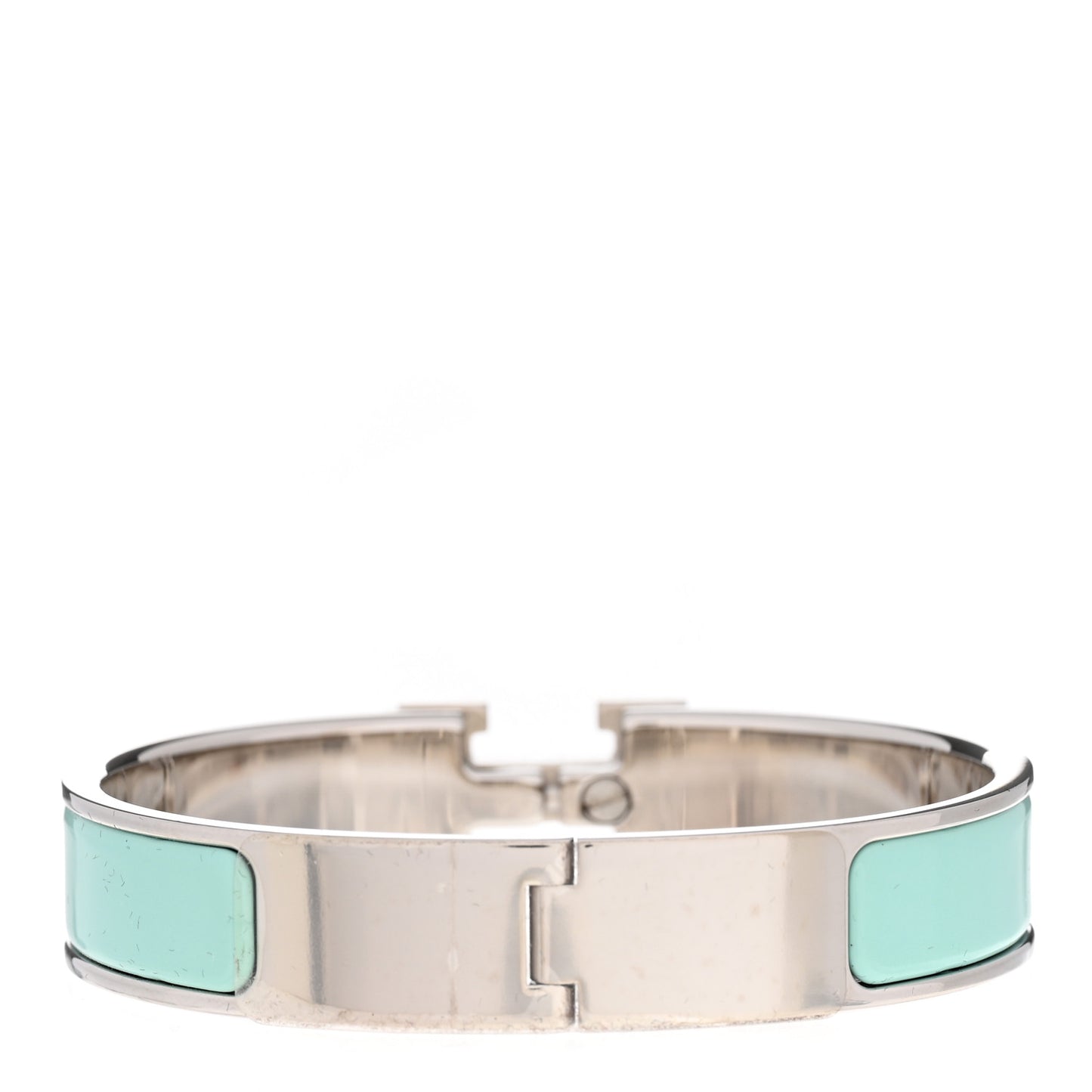 Enamel Narrow Clic Clac H Bracelet PM Lagon White