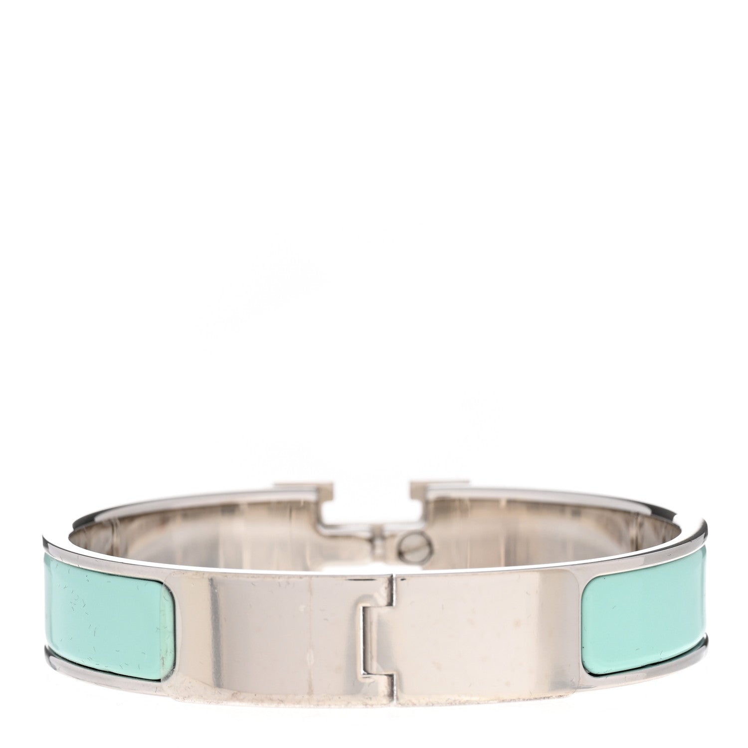 Hermes Enamel Narrow Clic Clac H Bracelet PM Lagon White 3 of 6