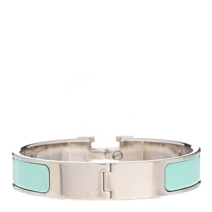 Hermes Enamel Narrow Clic Clac H Bracelet PM Lagon White 3 of 6