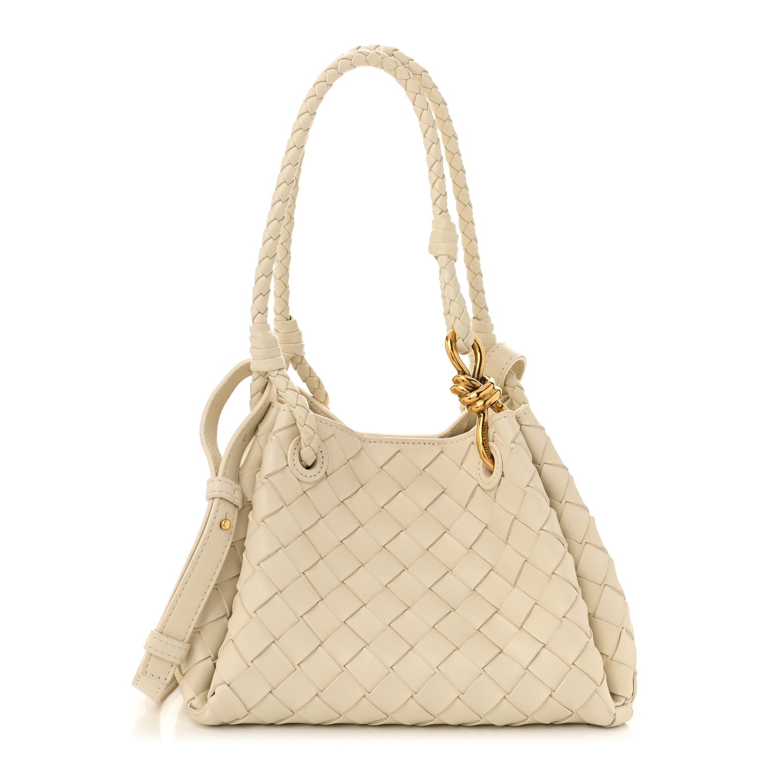 Bottega Veneta Nappa Intrecciato Small Parachute Shoulder Bag Sea Salt 1 of 9