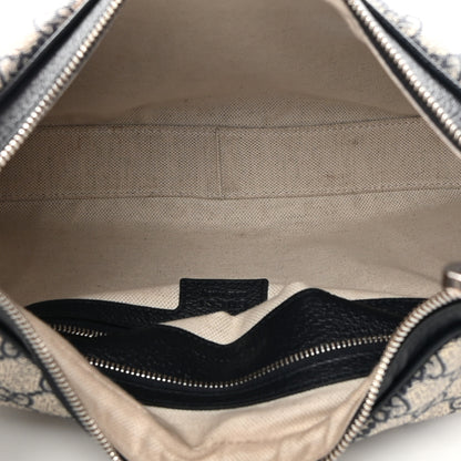 Gucci GG Supreme Monogram Textured Calfskin Web Large Attache Shoulder Bag Beige Blue 8 of 13
