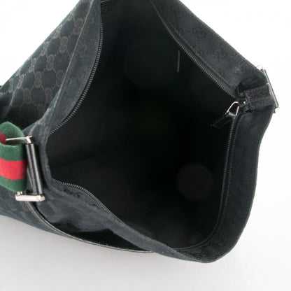 Gucci Monogram Web Medium Flat Messenger Bag Black 5 of 7
