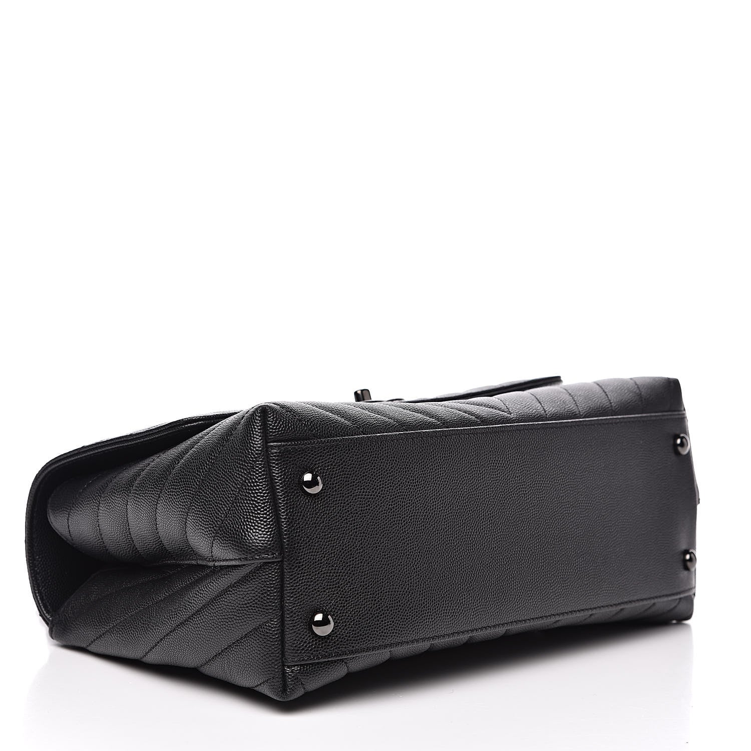 Chanel Caviar Chevron Quilted Small Coco Handle Flap Black 4 of 11