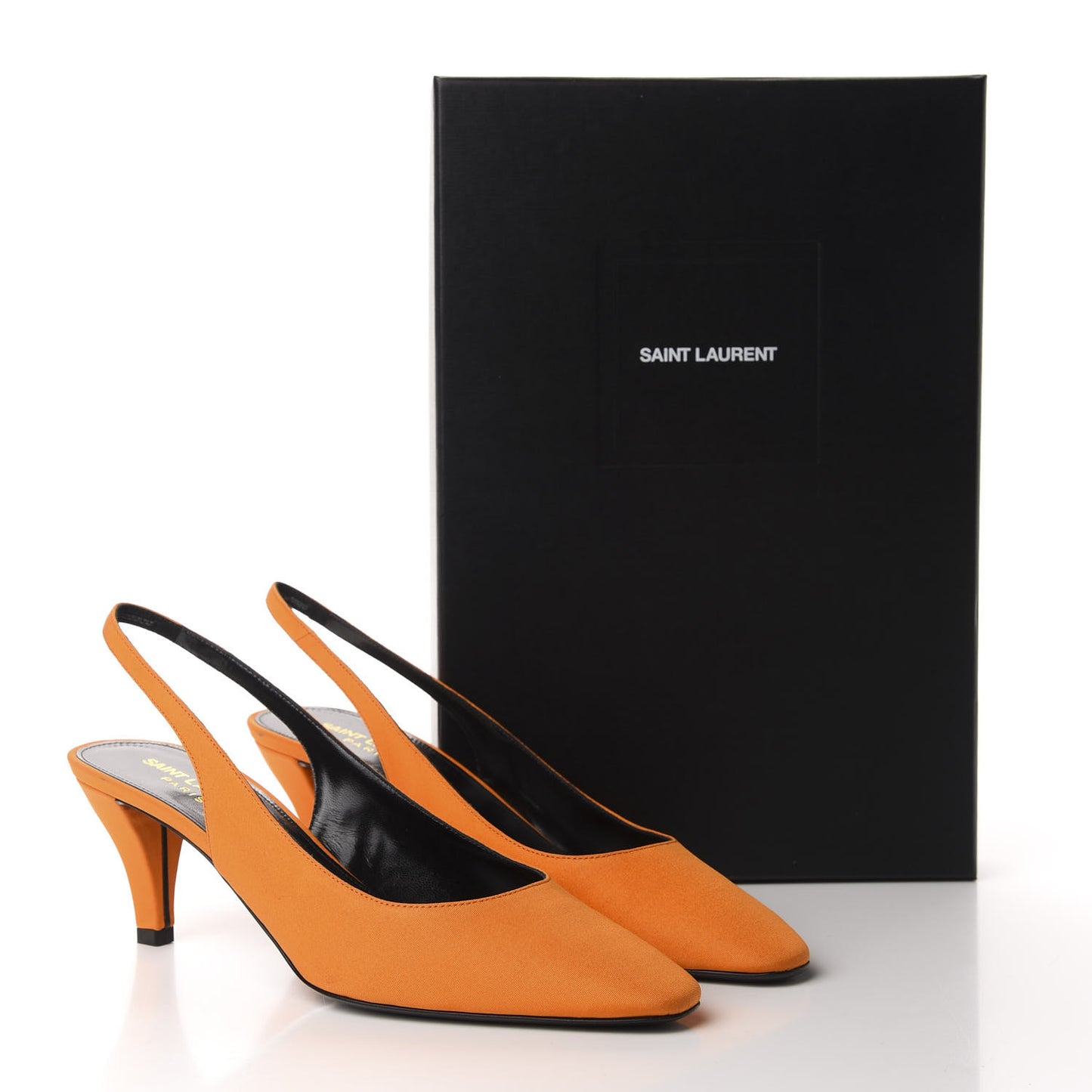 Satin Kiki Slingback Pumps 38 Orange