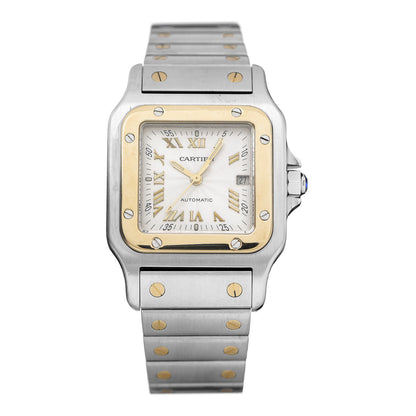 Cartier Stainless Steel 18K Yellow Gold 29mm Santos De Cartier Galbee Automatic Watch 1 of 8