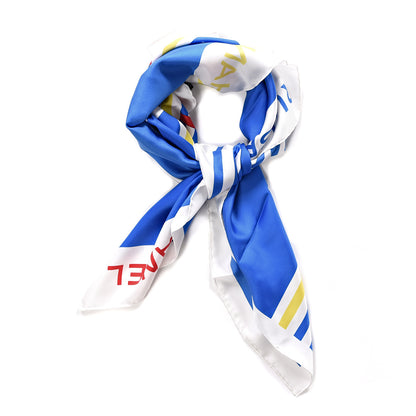 Chanel Silk Cruise Print CC Square Scarf Blue White 1 of 4