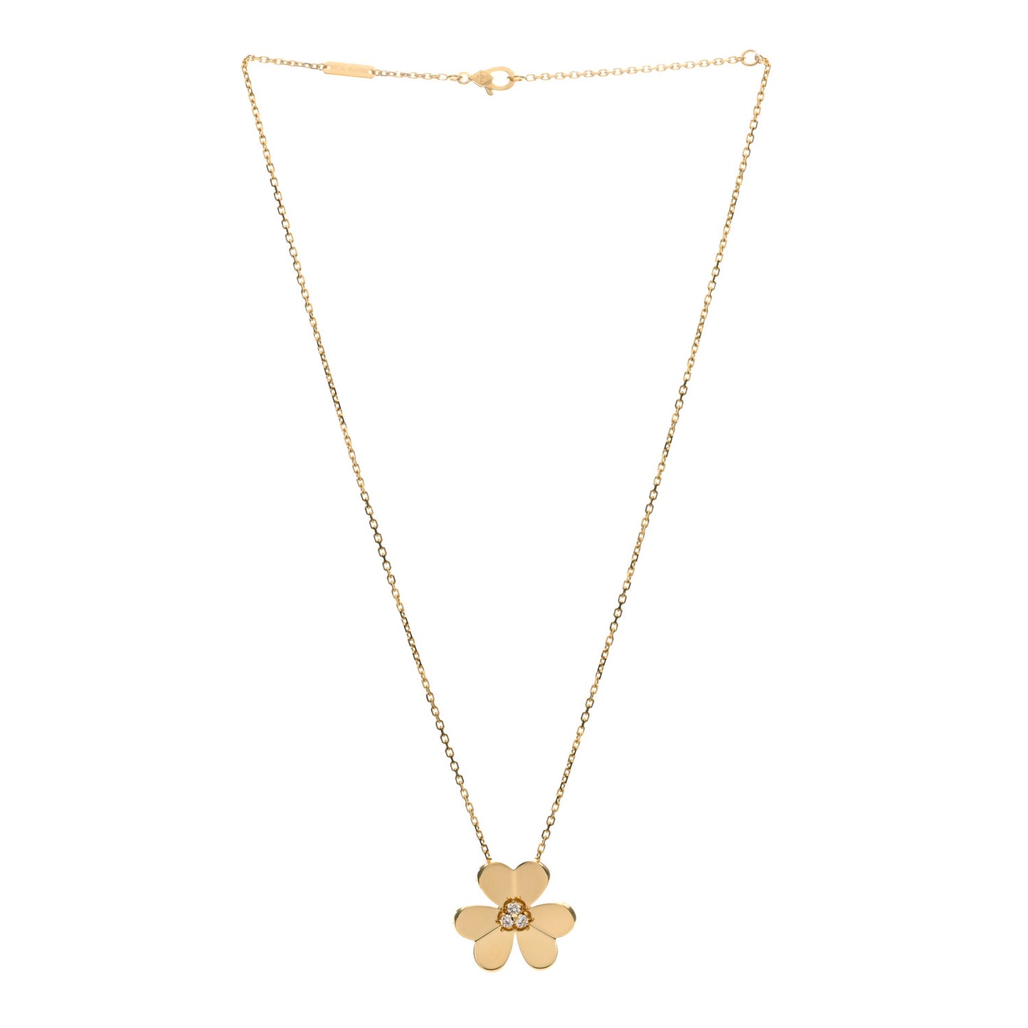 18K Yellow Gold Diamond Large Frivole Pendant Necklace