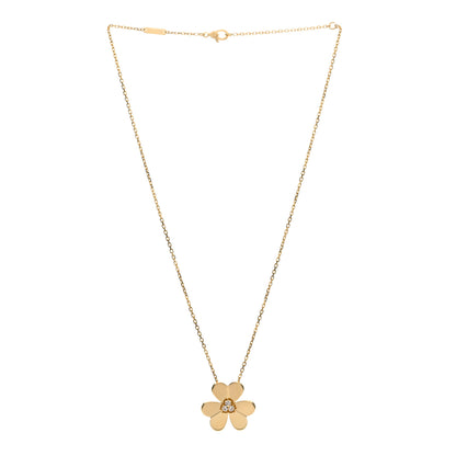 Van Cleef & Arpels 18K Yellow Gold Diamond Large Frivole Pendant Necklace 2 of 3