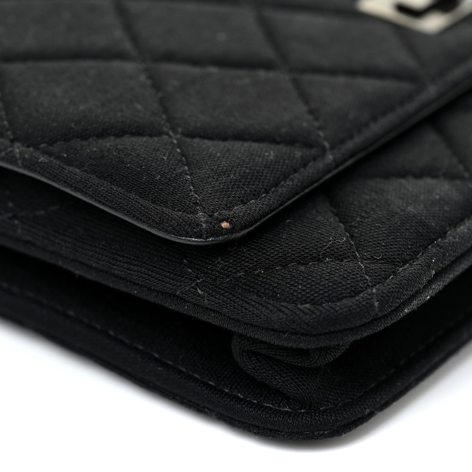 Chanel Jersey Quilted Reissue Wallet On Chain WOC Black 13 of 18