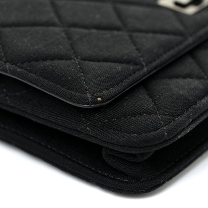 Chanel Jersey Quilted Reissue Wallet On Chain WOC Black 13 of 18