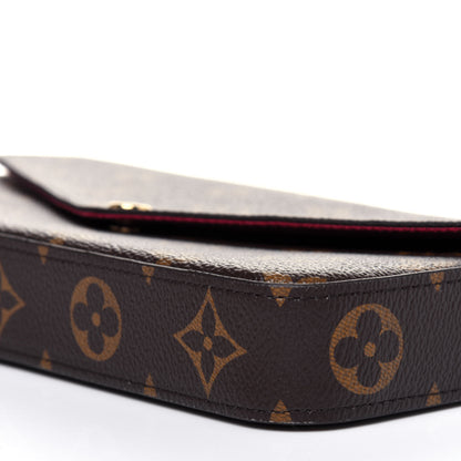 Louis Vuitton Monogram Pochette Felicie Chain Wallet Fuchsia 10 of 11