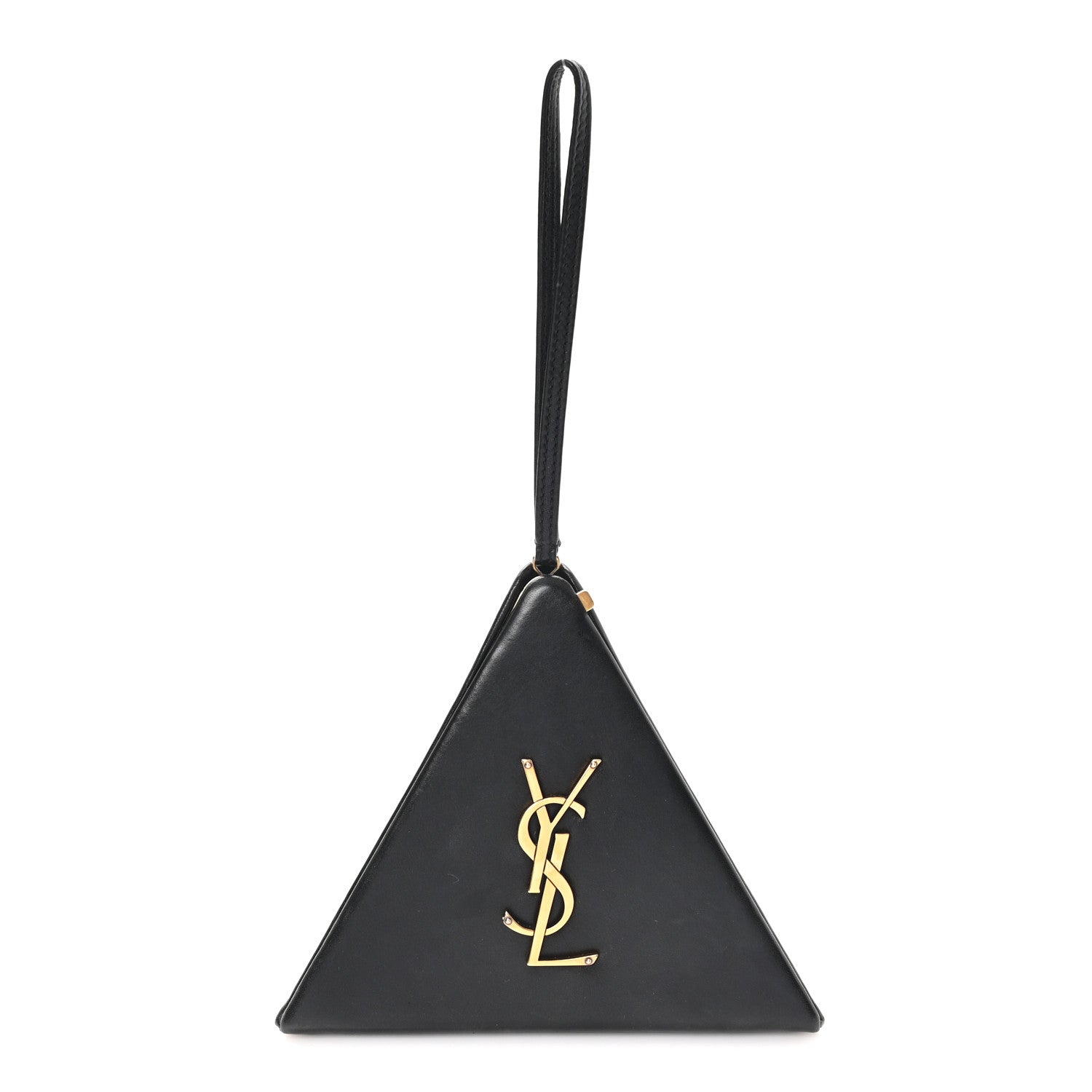 Saint Laurent Lambskin Pyramid Clutch Black 1 of 9