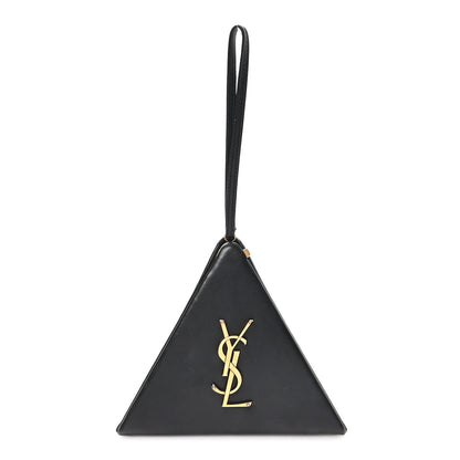 Saint Laurent Lambskin Pyramid Clutch Black 1 of 9