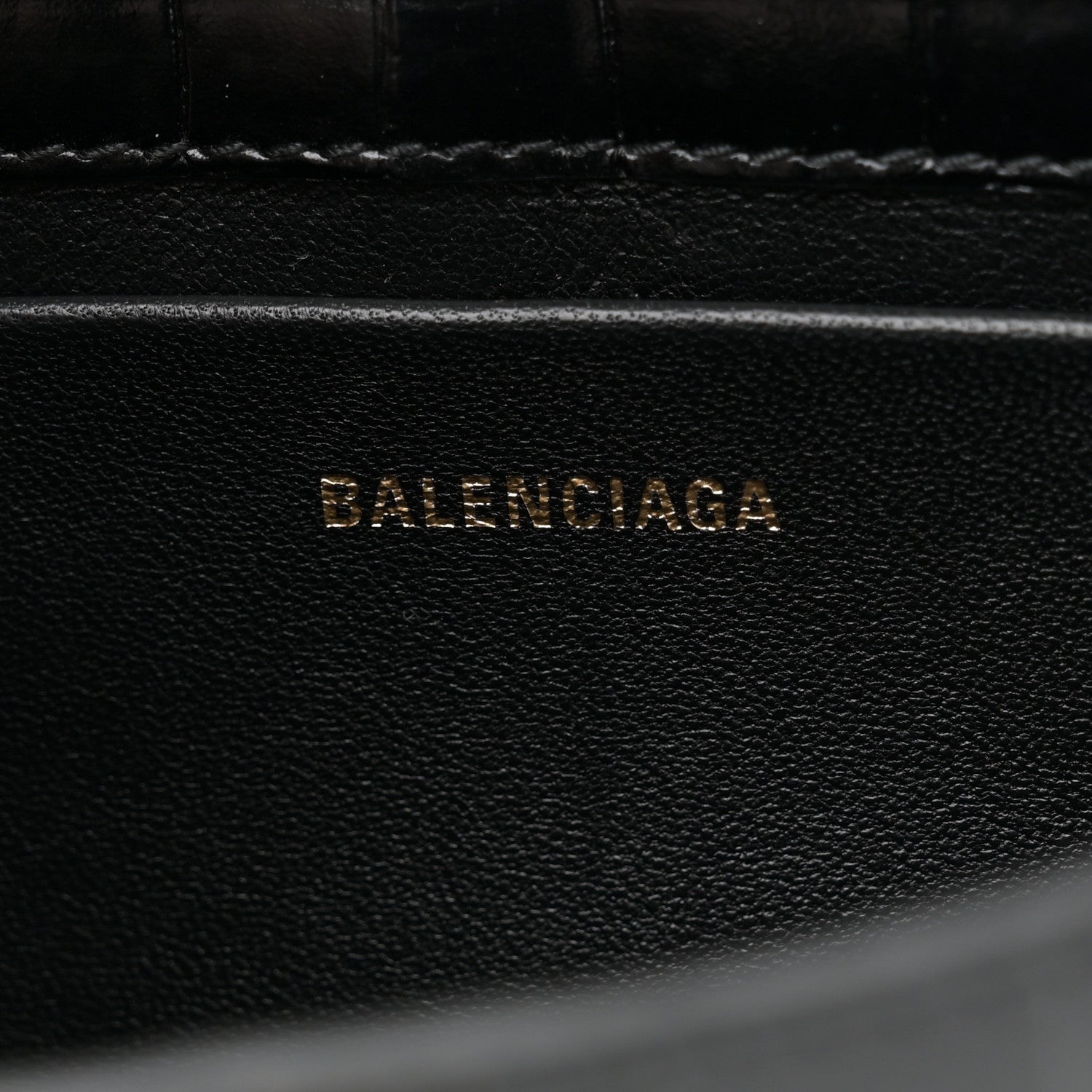 Balenciaga Shiny Super Supple Calfskin Crocodile Embossed Small XX Flap Stretch Bag Black 6 of 11