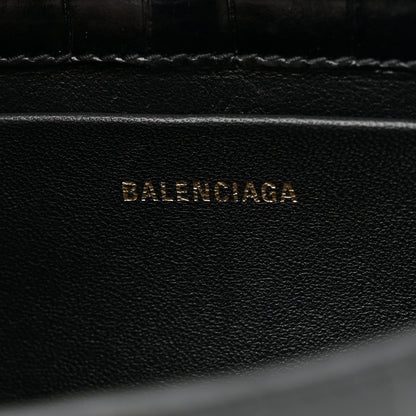 Balenciaga Shiny Super Supple Calfskin Crocodile Embossed Small XX Flap Stretch Bag Black 6 of 11