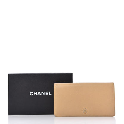 Chanel Grained Calfskin CC Button Yen Wallet Beige 13 of 13