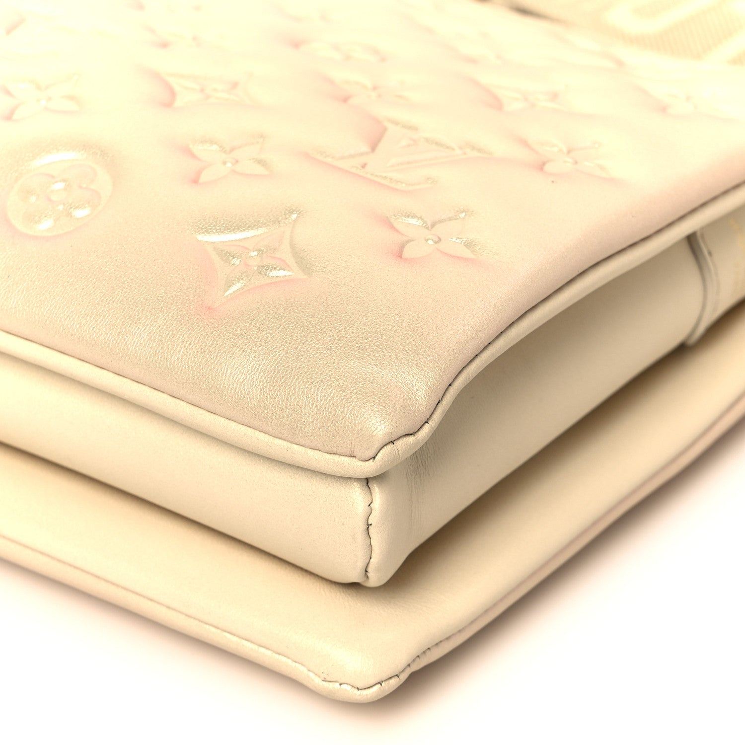 Louis Vuitton Pearlescent Lambskin Embossed Monogram Coussin PM Beige Rose 12 of 12