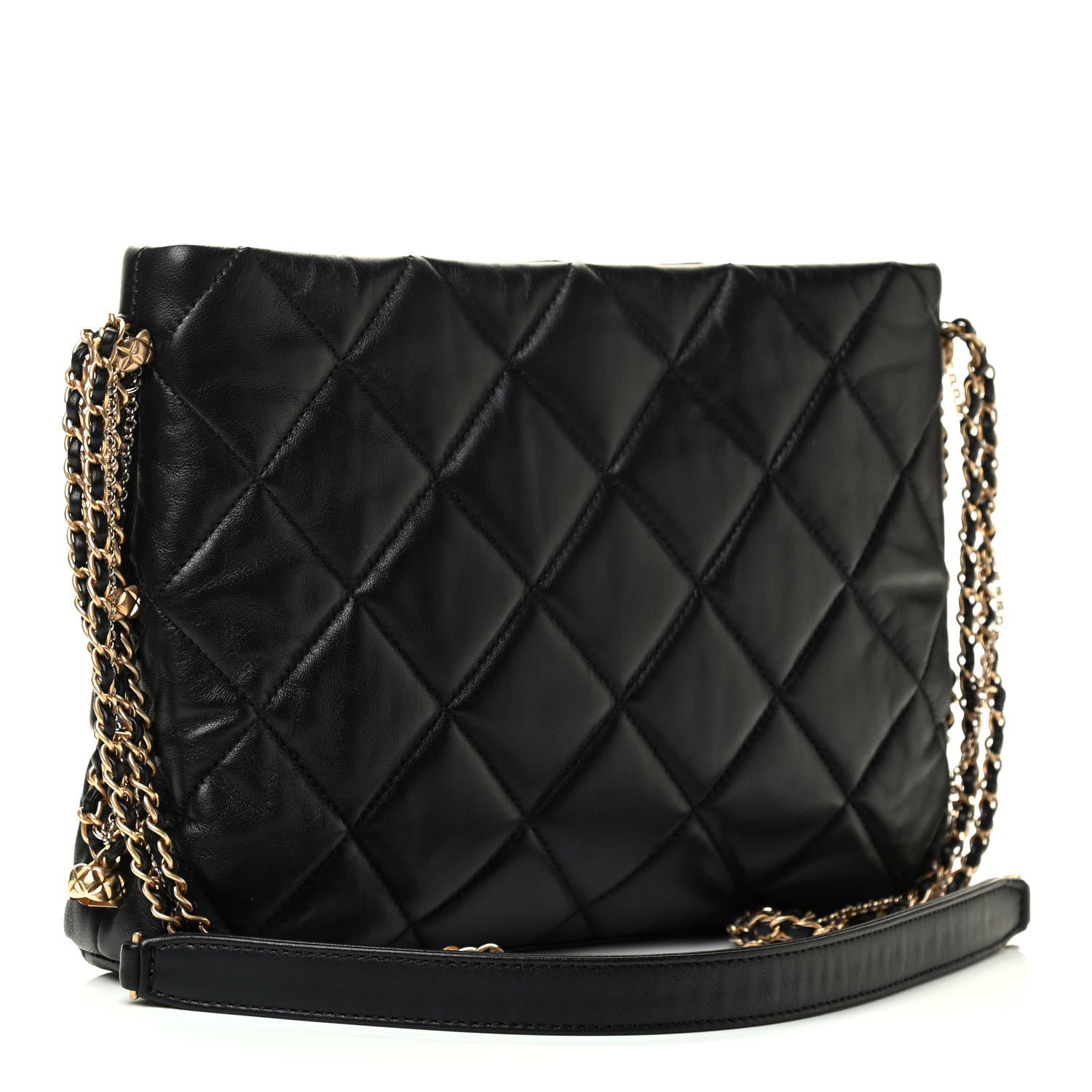 Chanel Lambskin Quilted Crush on Chains Hobo Black 4 of 10
