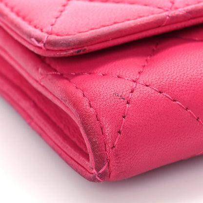 Chanel Lambskin Quilted Flap Card Holder Dark Pink 8 of 14