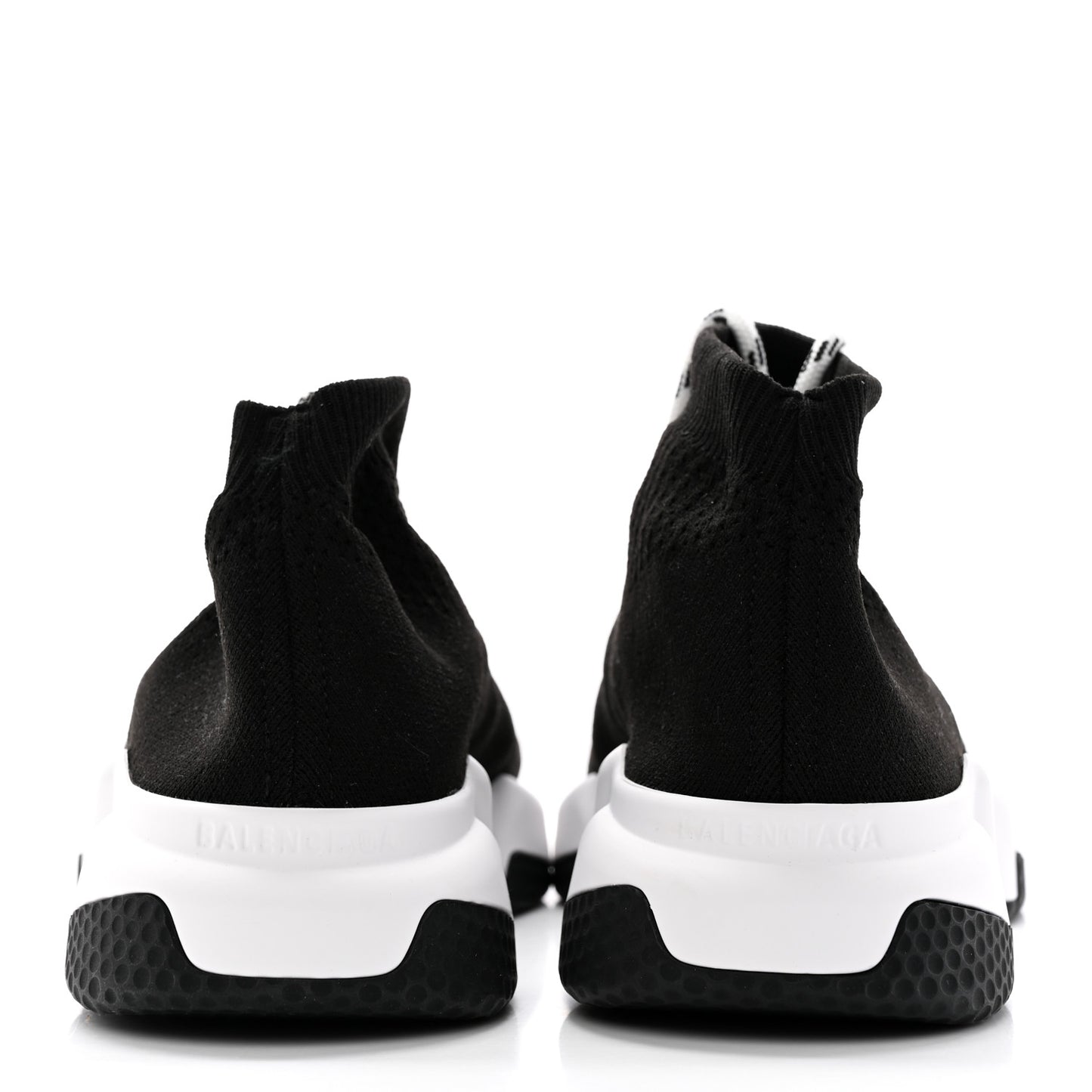 Recycled Knit Bi-Color Sole Womens Speed Lace Up Sneakers 37 Black White