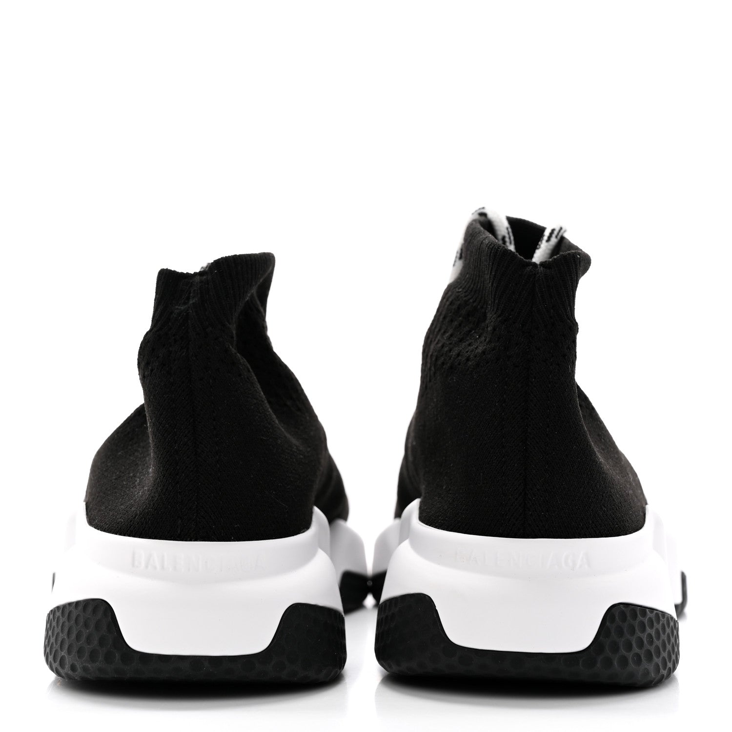Balenciaga Recycled Knit Bi-Color Sole Womens Speed Lace Up Sneakers 37 Black White 5 of 13