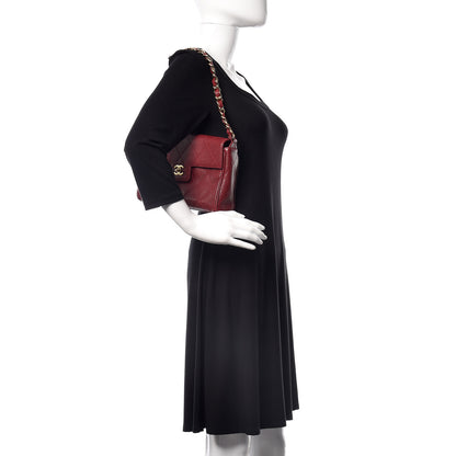 Chanel Caviar Quilted Medium Single Flap Dark Red 2 of 13