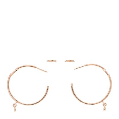 Hermes 18K Rose Gold Diamond Chaine d'Ancre Enchainee Hoop Earrings 3 of 5