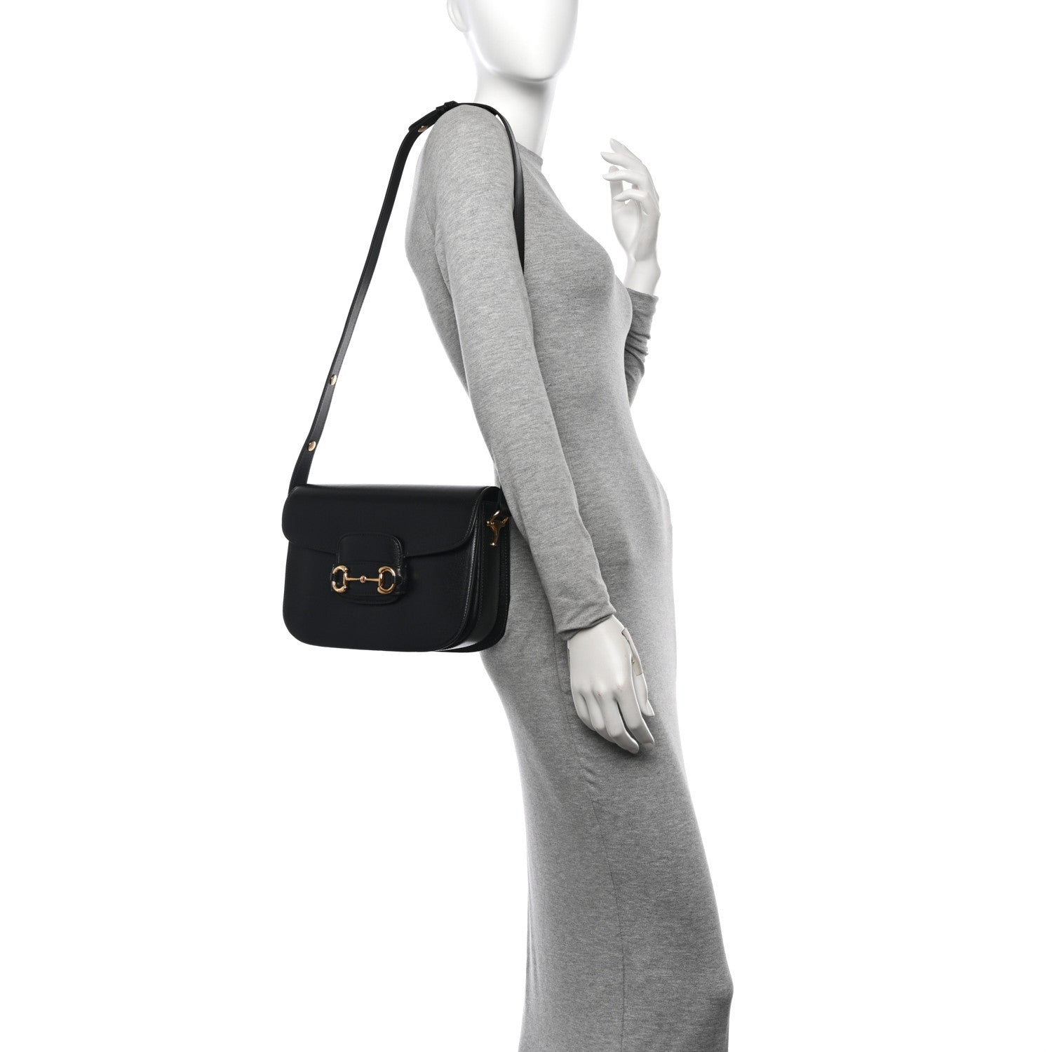 Gucci Azalea Calfskin Horsebit 1955 Shoulder Bag Black 2 of 10