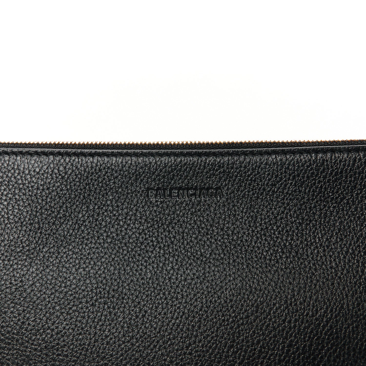 Balenciaga Calfskin Logo Medium Cash Pouch With Handle Black White 8 of 9