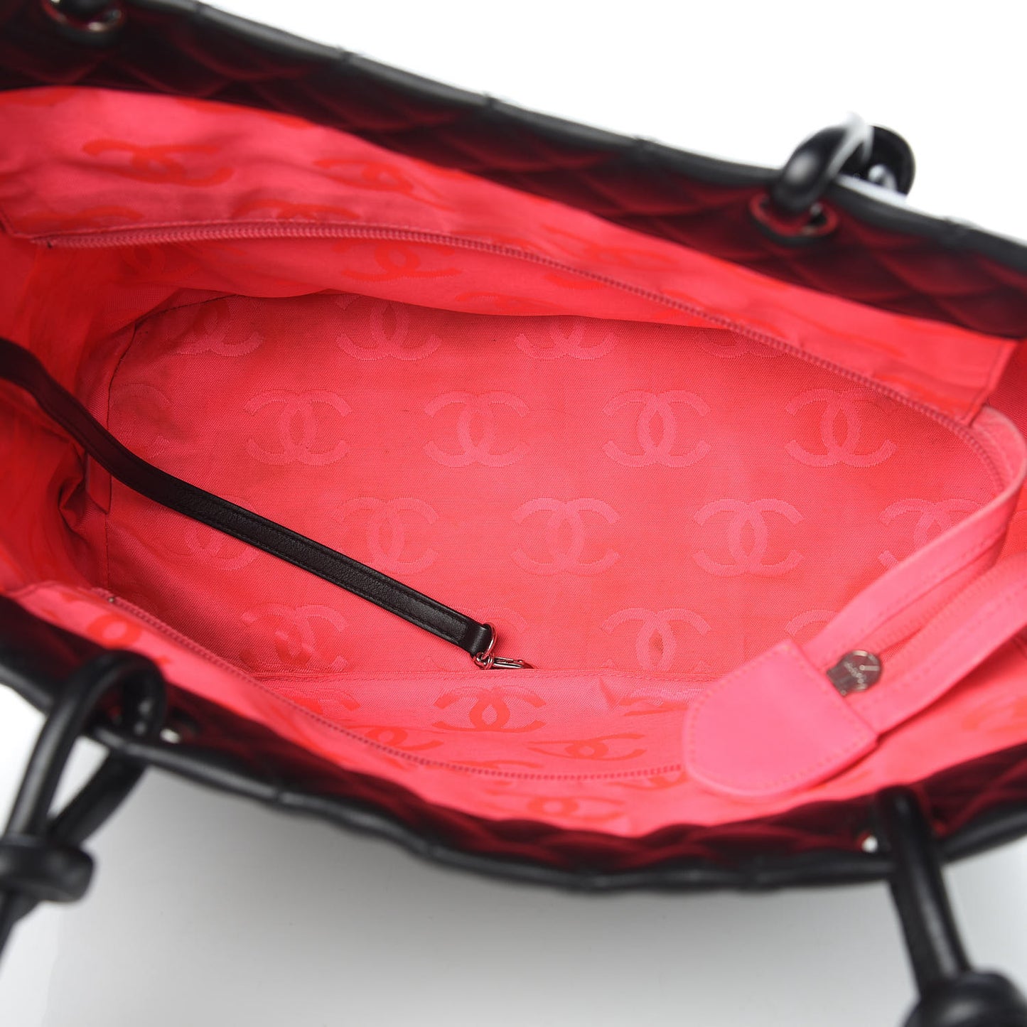 Calfskin Quilted Large Cambon Tote Black