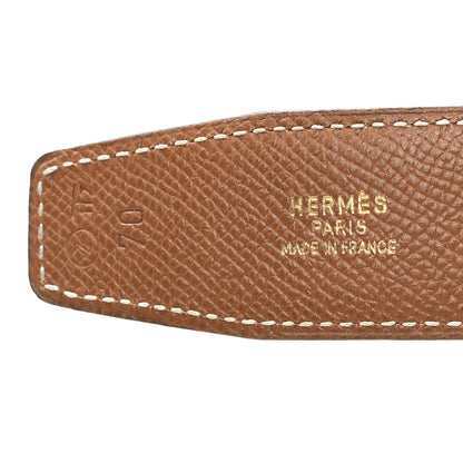 Hermes Box Courchevel 24mm Constance H Belt  70 28 Black Gold 3 of 6