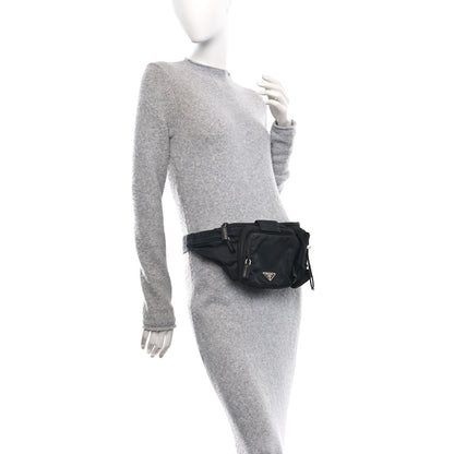 Prada Nylon Metal Triple Pocket Belt Bag Black 2 of 10