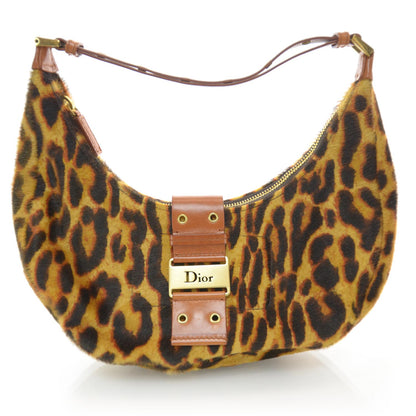 Christian Dior Pony Hair Leopard Street Chic Hobo 1 of 8