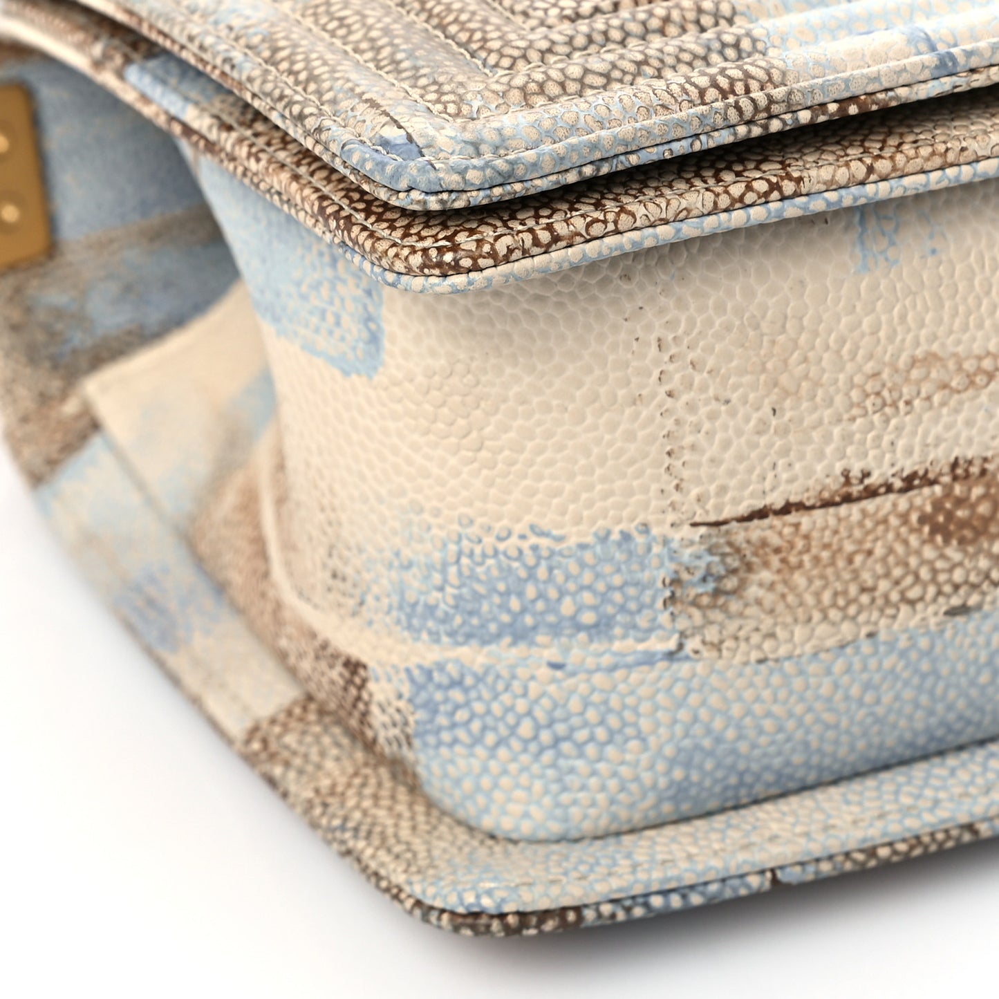Painted Caviar Quilted Medium Boy In Cuba Flap Blue