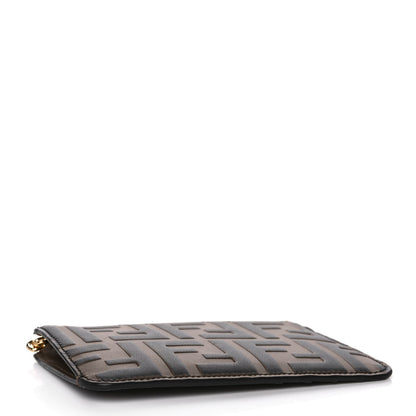 Fendi Vitello Soft F is Fendi Bi-Color FF 1974 Embossed Key Case Pouch Maya Black 4 of 7