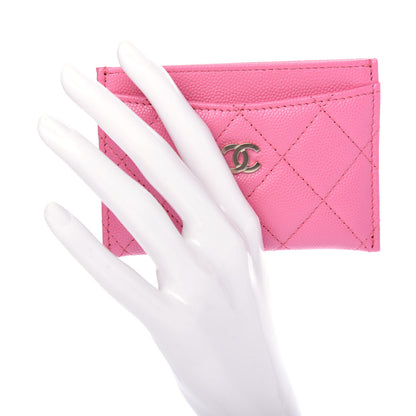 Chanel Caviar Quilted Card Holder Pink 2 of 9