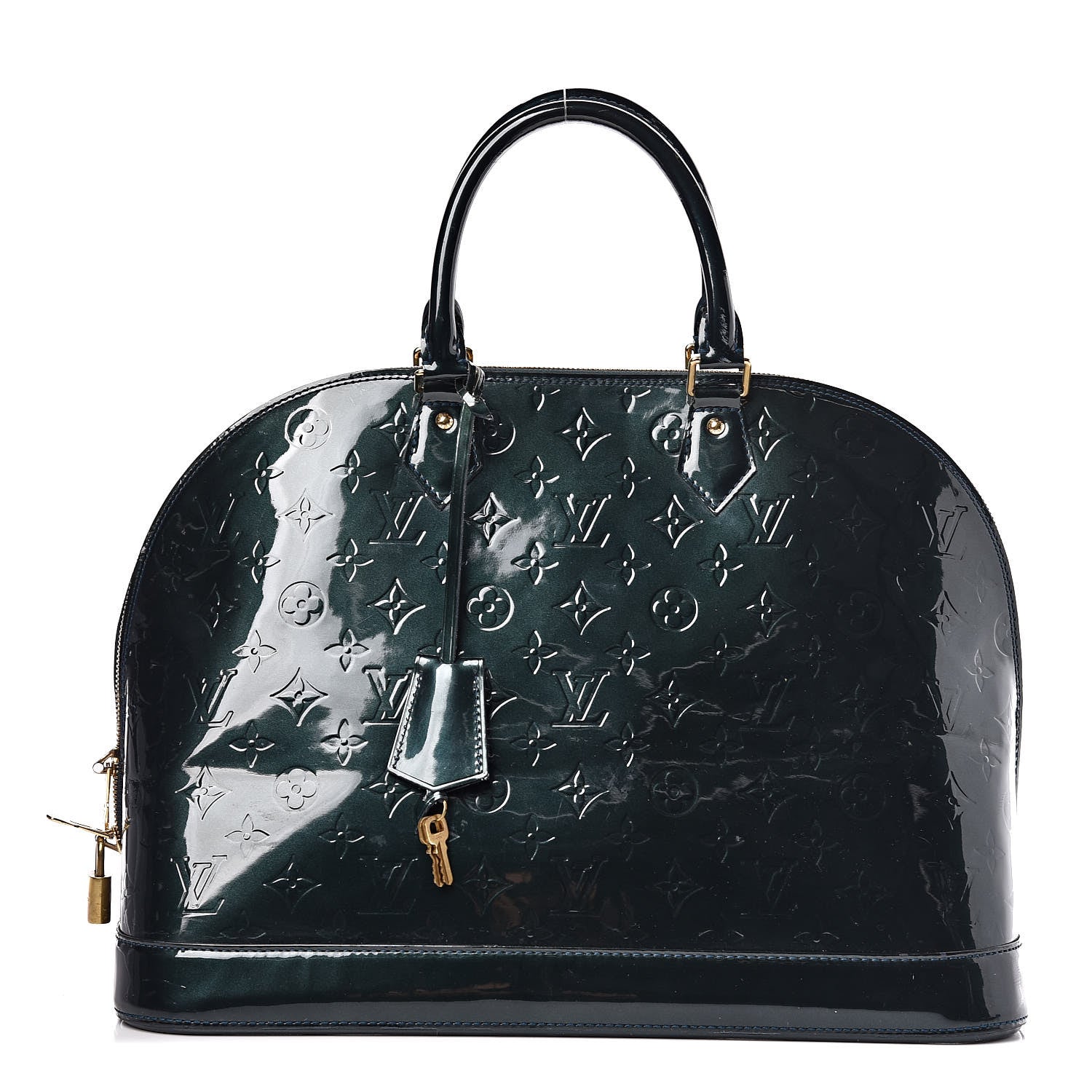 Louis Vuitton Vernis Alma MM Blue Nuit 1 of 16
