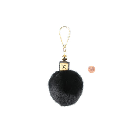 Louis Vuitton Mink Fur Fluffy Bag Charm Black 2 of 5