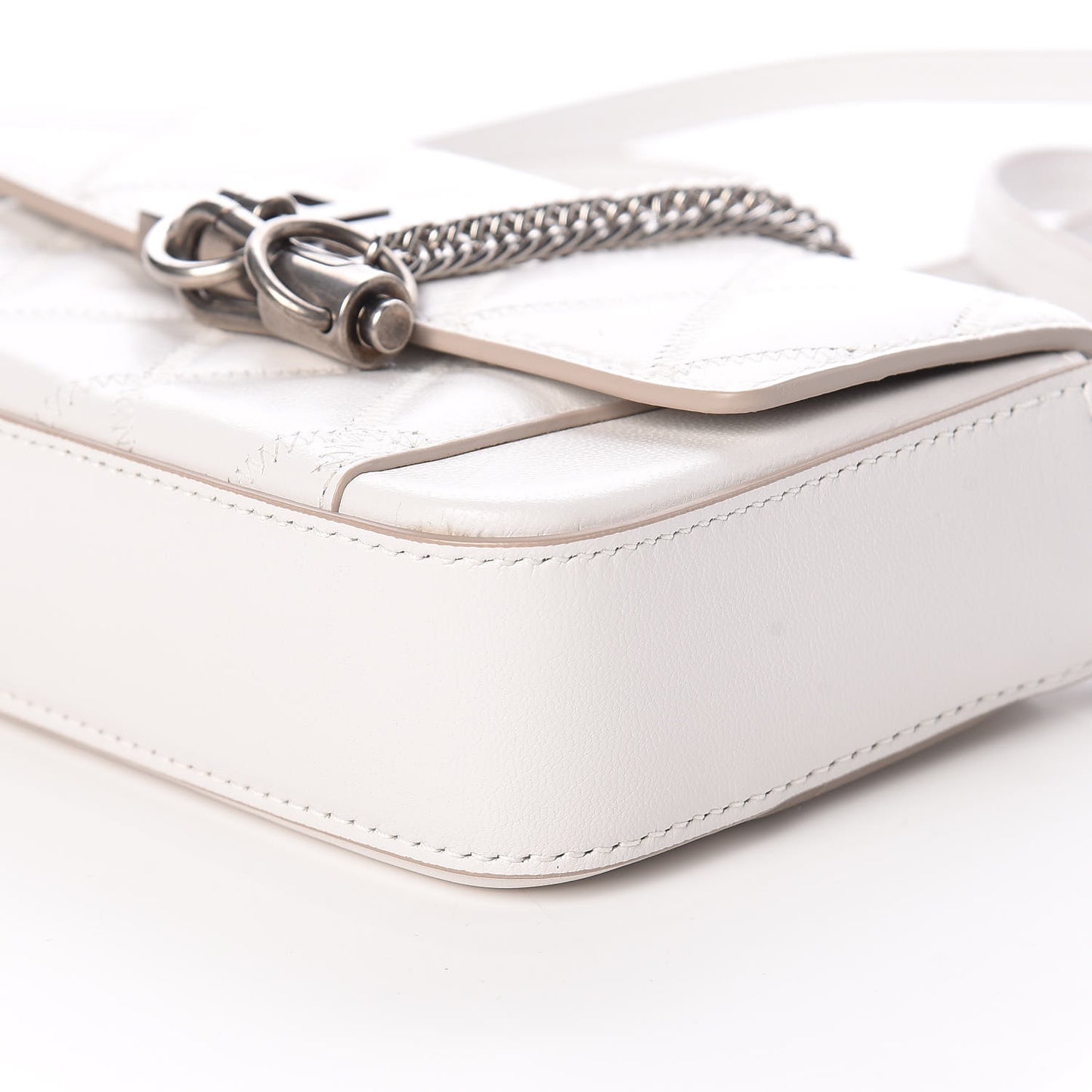 Goatskin Quilted GV3 Mini Pocket Convertible Bag White