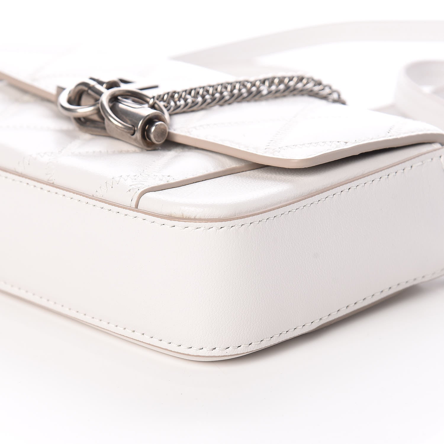Givenchy Goatskin Quilted GV3 Mini Pocket Convertible Bag White 8 of 9