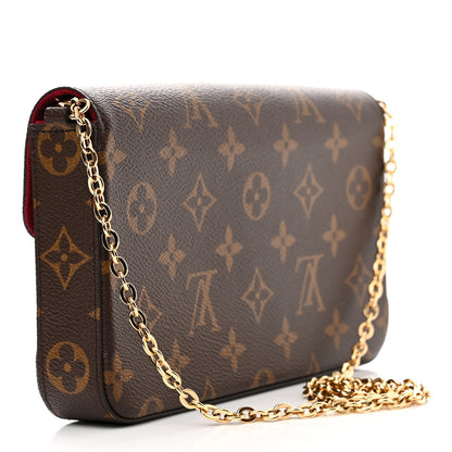 Louis Vuitton Monogram Pochette Felicie Chain Wallet Fuchsia 4 of 11