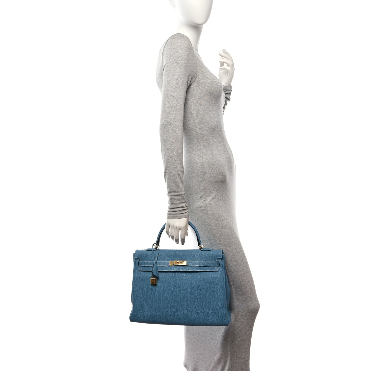 Hermes Togo Kelly Retourne 35 Blue Jean 2 of 10