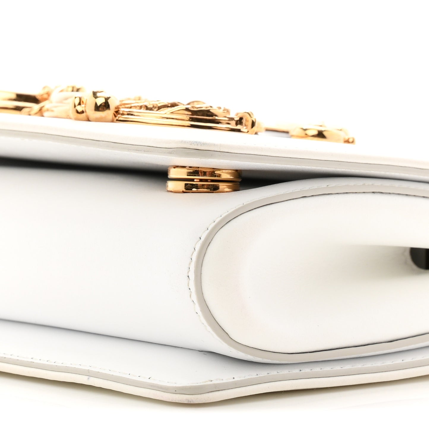 Calfskin DG Girls Phone Shoulder Bag White