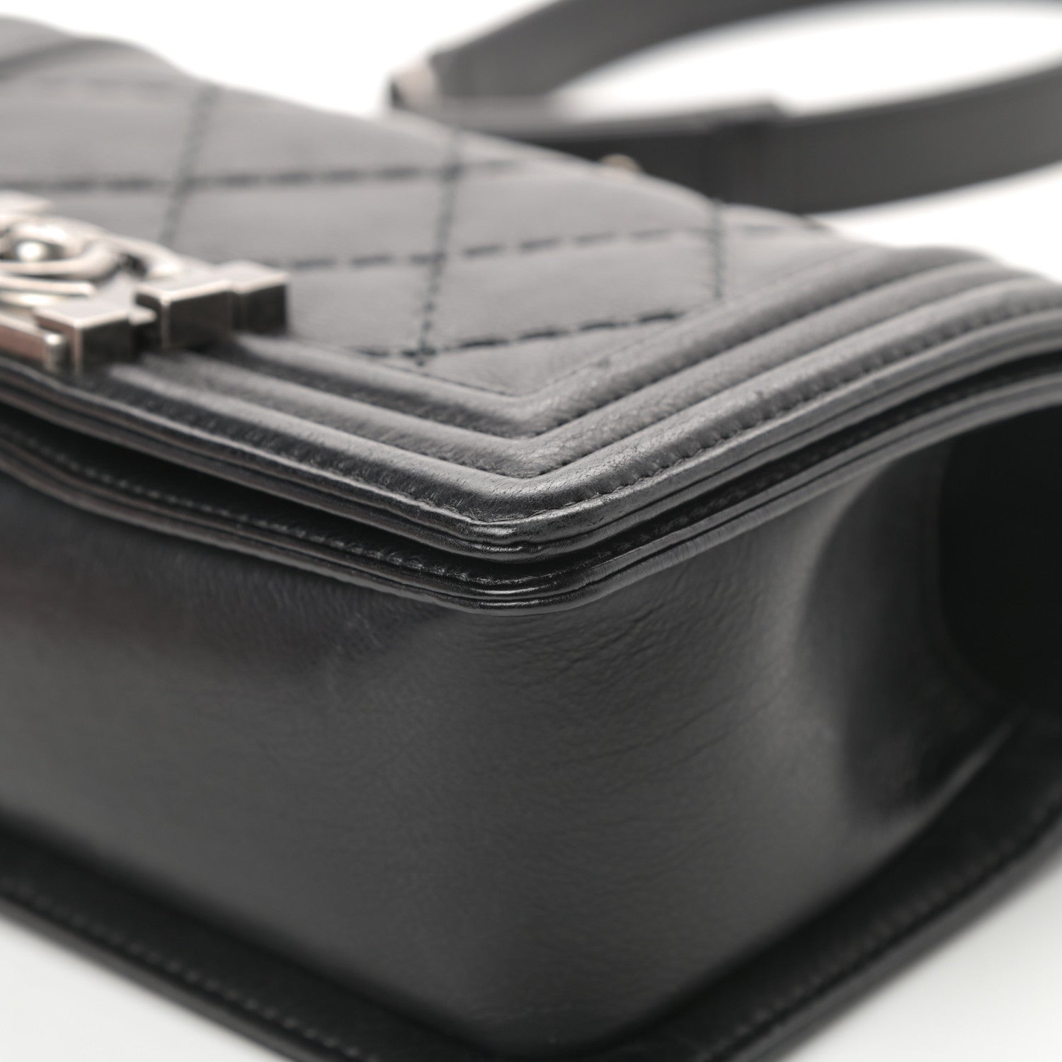 Chanel Calfskin Double Stitch Small Boy Flap Black 10 of 18
