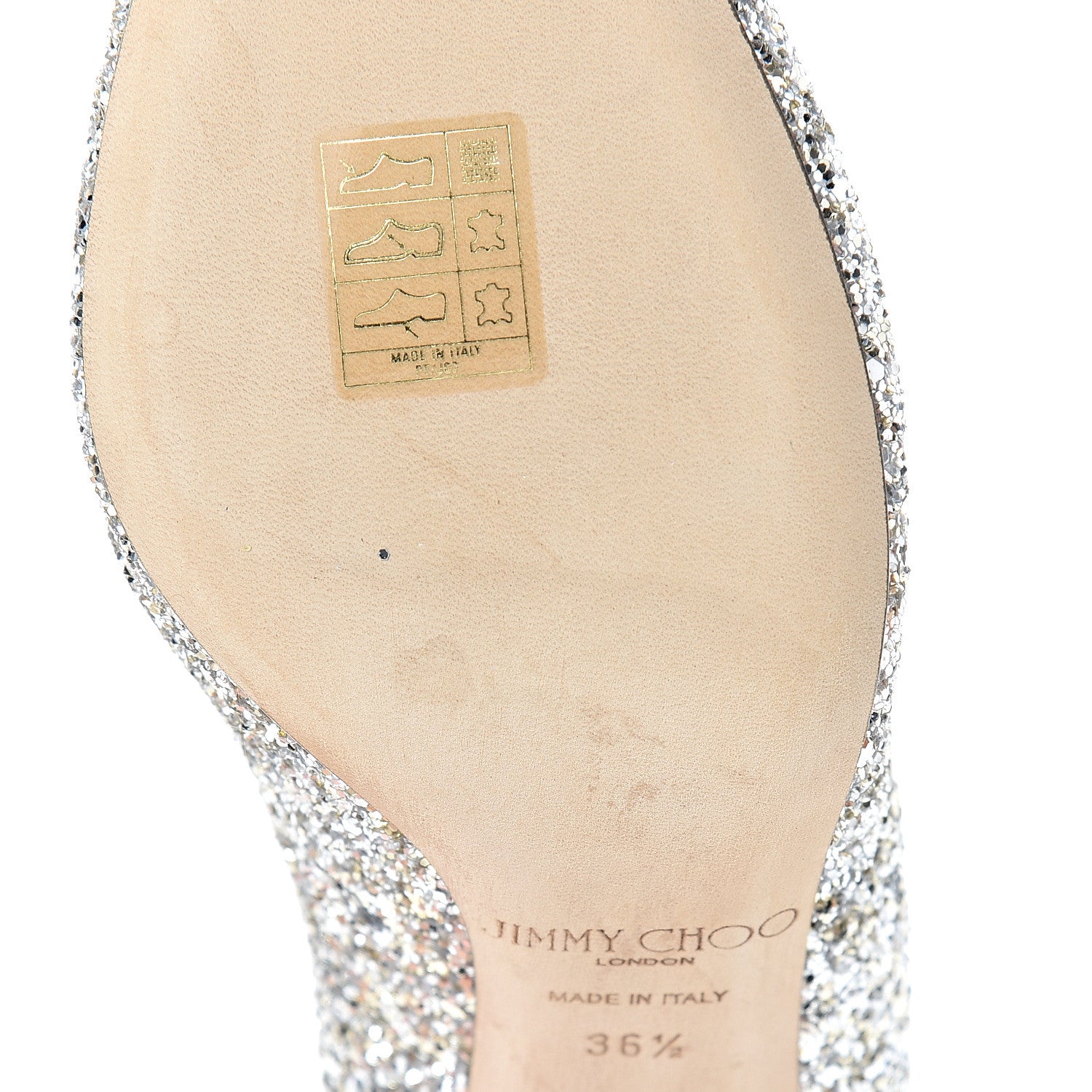 Jimmy Choo Glitter Pointy Toe Romy 85 Pumps 36.5 Champagne 8 of 10