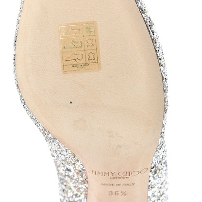 Jimmy Choo Glitter Pointy Toe Romy 85 Pumps 36.5 Champagne 8 of 10