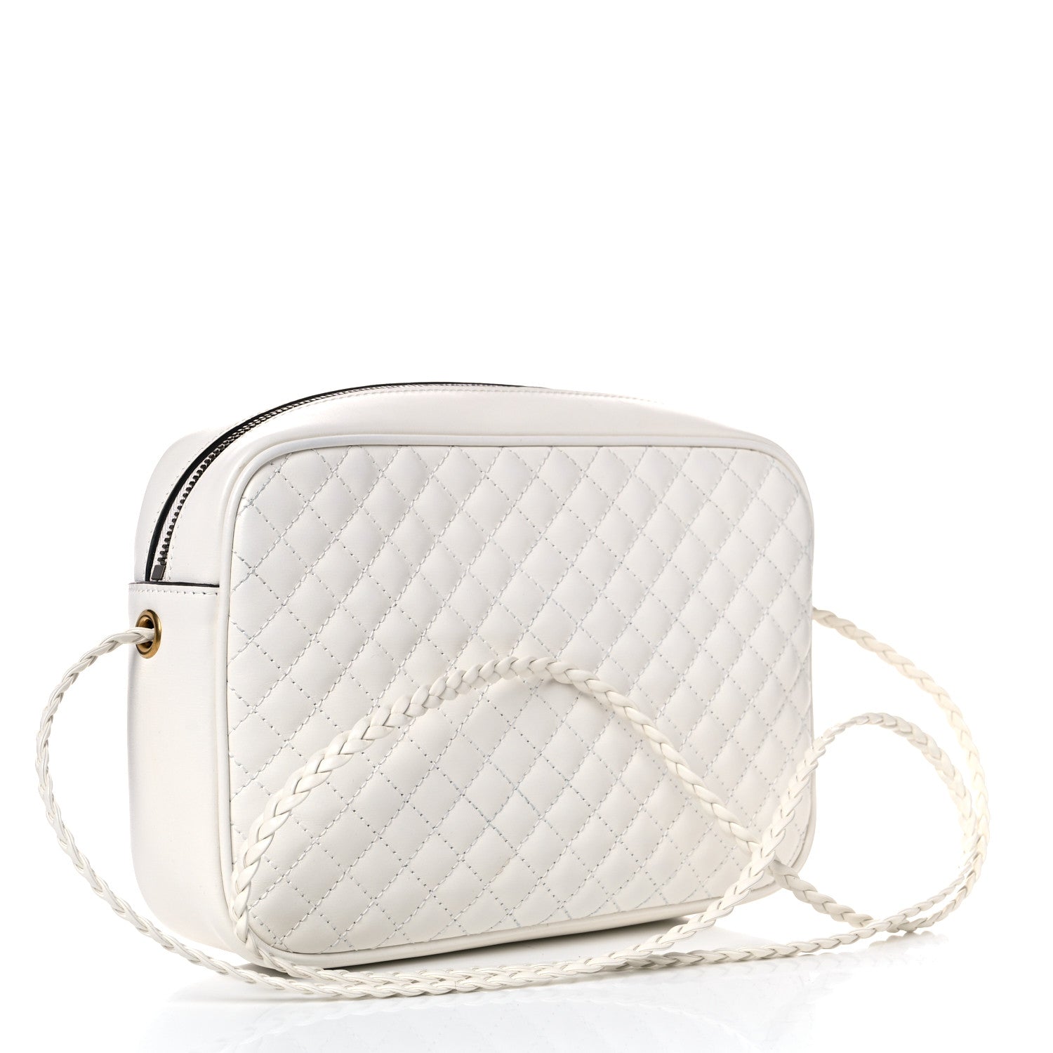 Gucci Calfskin Web Trapuntata Small Shoulder Bag Off White 3 of 11