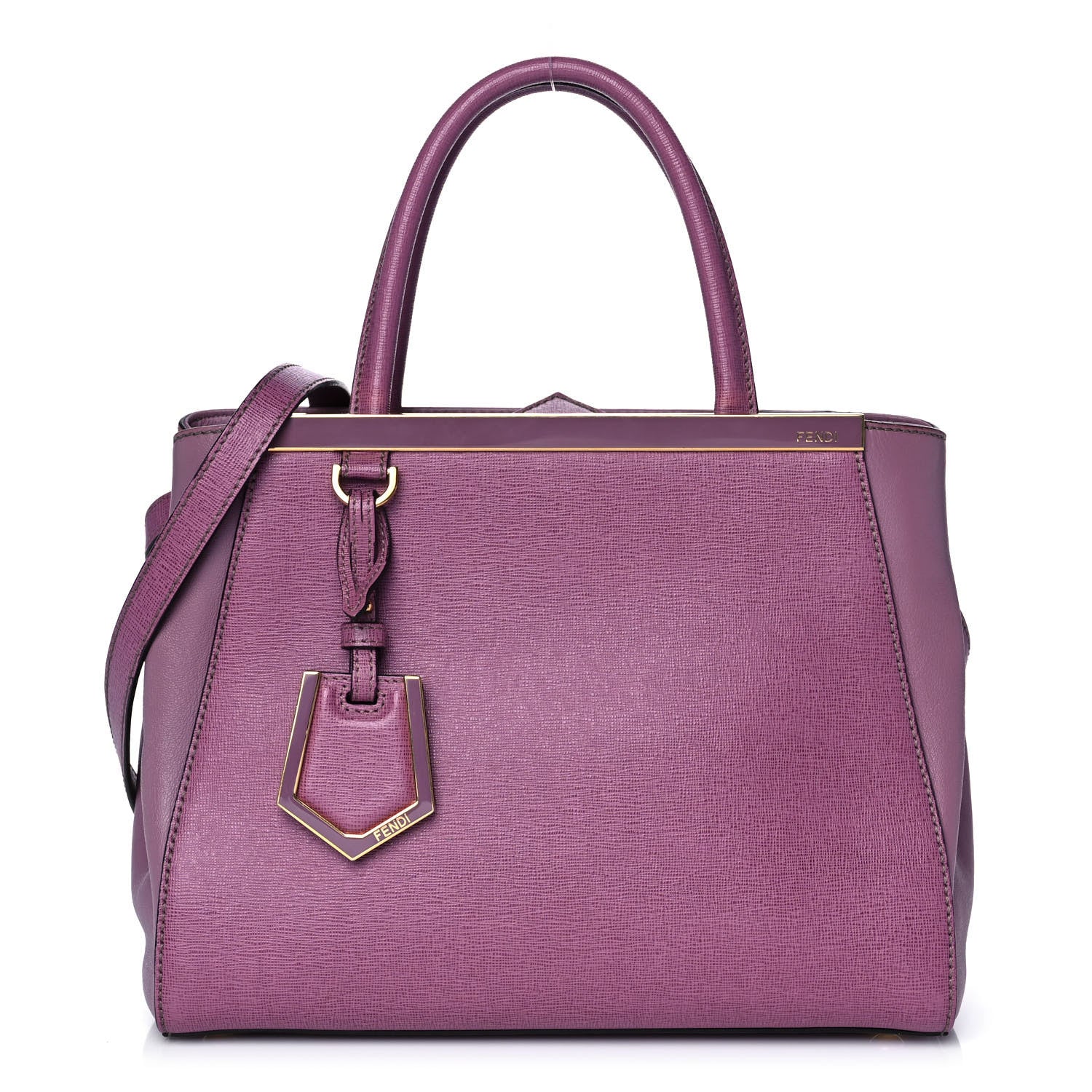 Fendi Vitello Elite Flamingo Petite 2Jours Tote Lilla Glicine 1 of 11