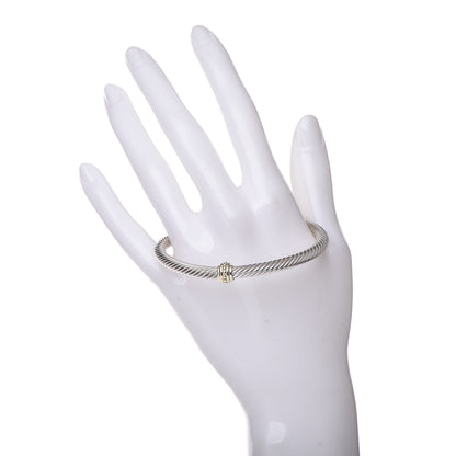 David Yurman Sterling Silver 14K Yellow Gold 5mm Cable Classics Single Station Bracelet 2 of 5